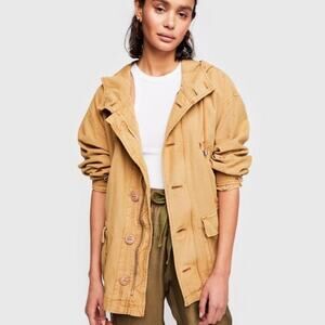 Free People Joshua tree tan hooded anorak utility jacket quilted